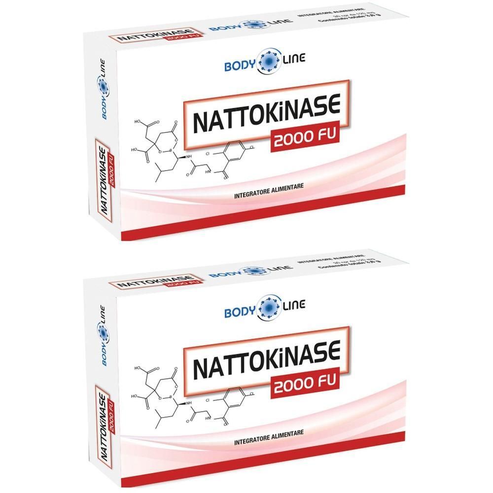 Due confezioni di Nattokinase 2000 FU, integratore alimentare.