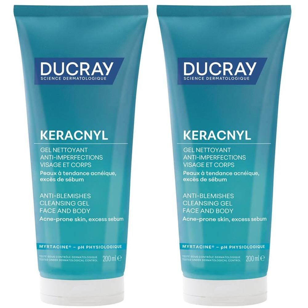 Ducray Keracnyl Gel detergente 200ml - Pelle grassa a tendenza acneica