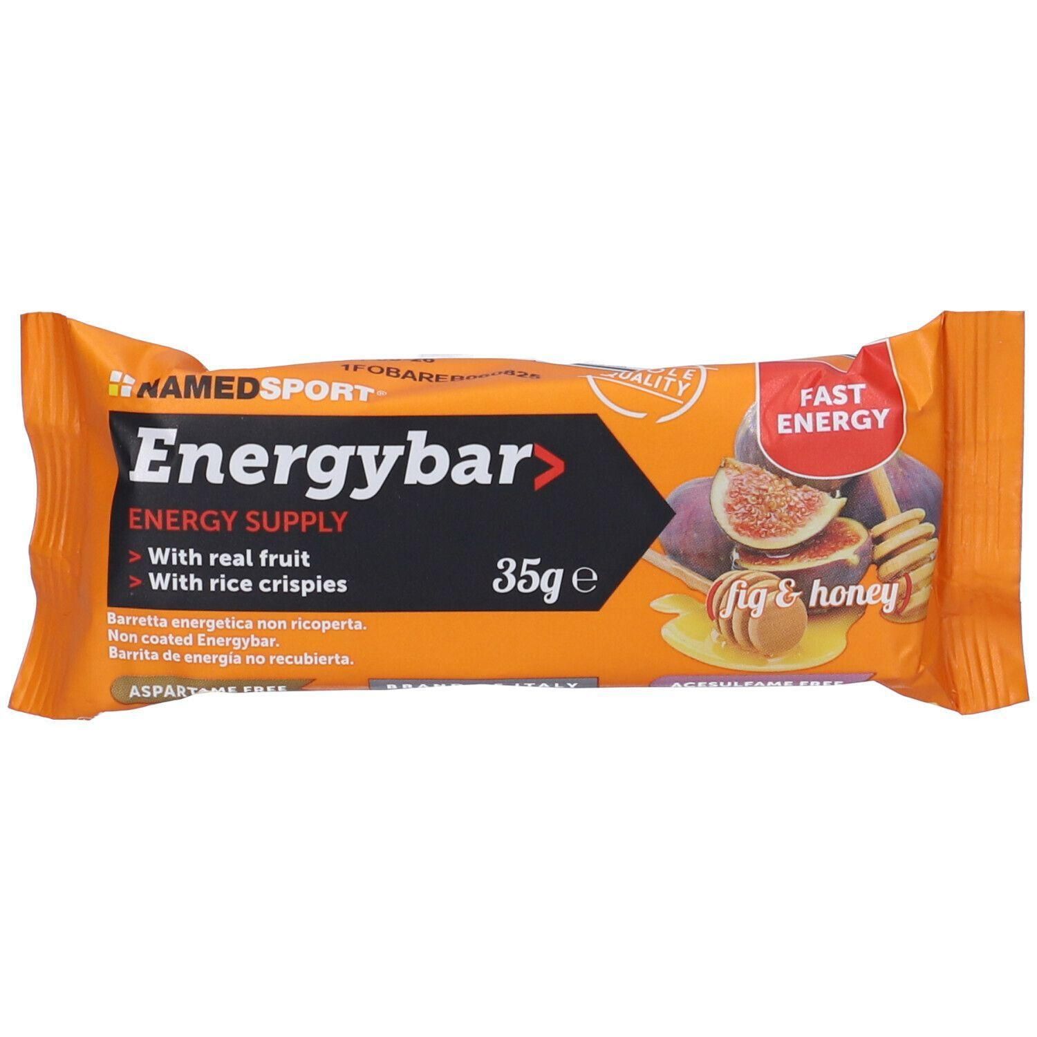 NamedSport Energybar Fichi e Miele, 35g. Con frutta vera e riso soffiato.