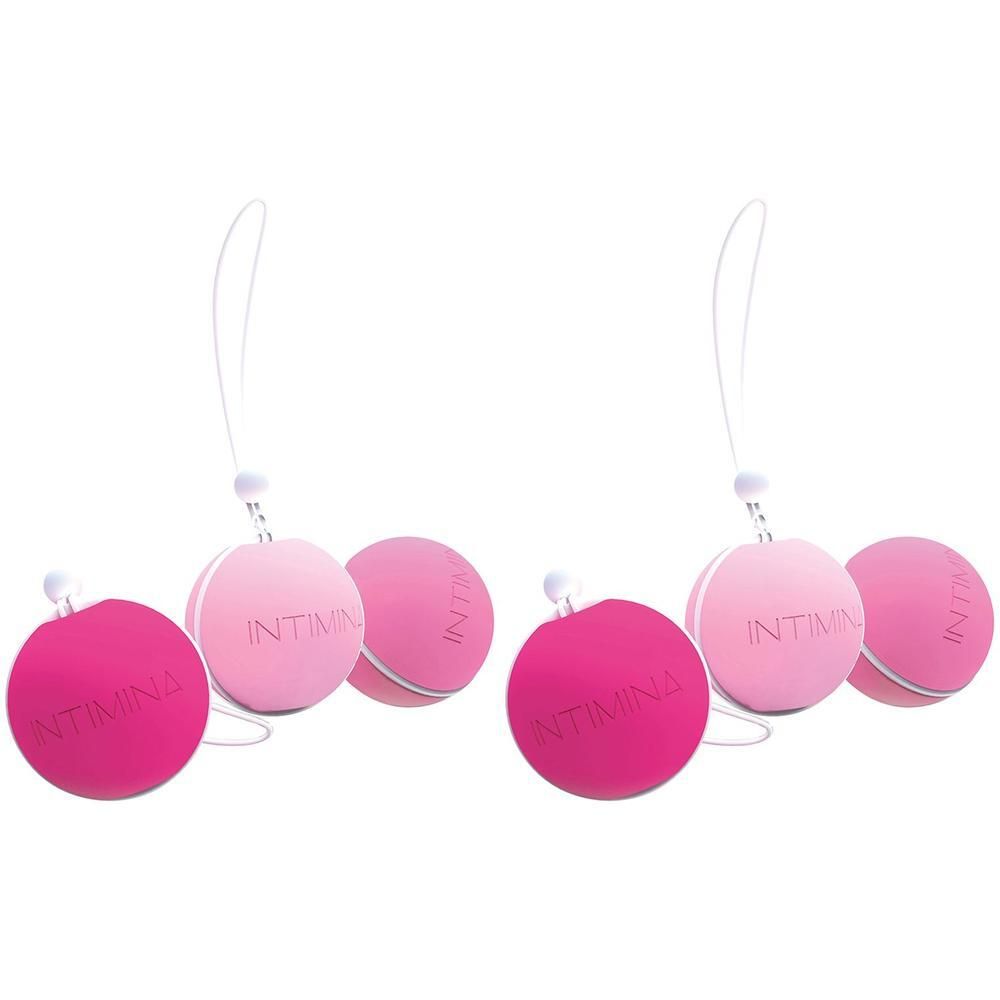 Due sfere Kegel rosa con cordino.