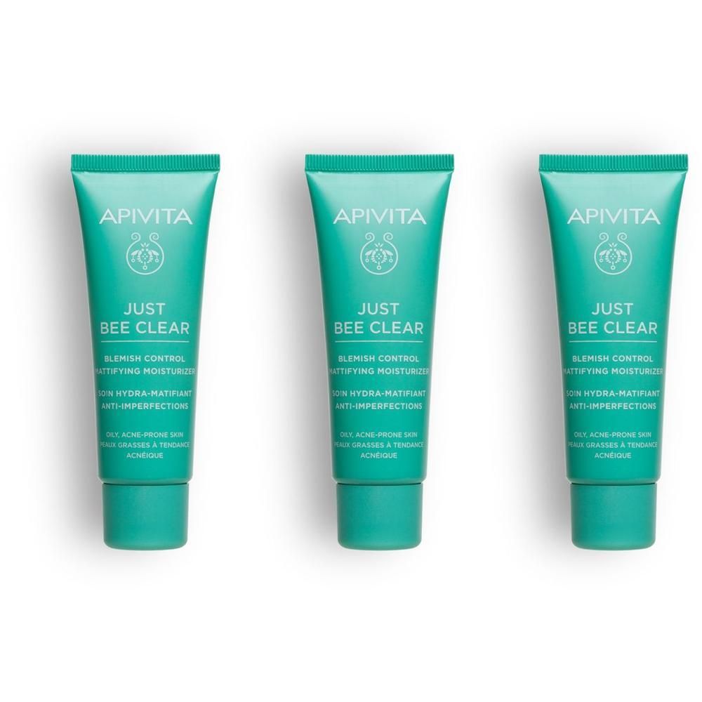 Apivita Just Bee Clear Crema Viso Idratante Opacizzante anti-imperfezioni, pelle grassa, acne
