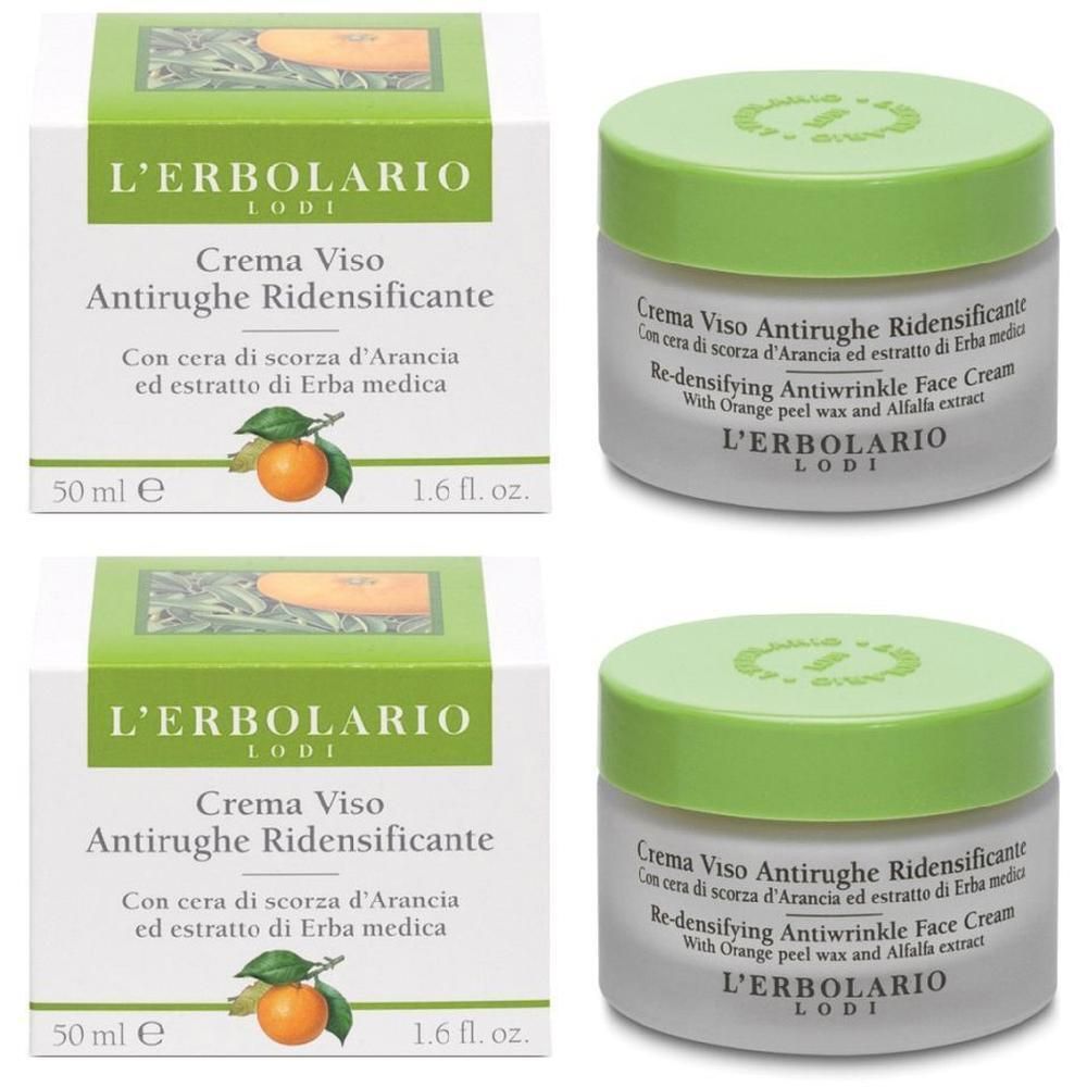Crema Viso Antirughe Ridensificante Cera Di Scorza D'Arancia Ed Estratto Di Erba Medica 50 Ml