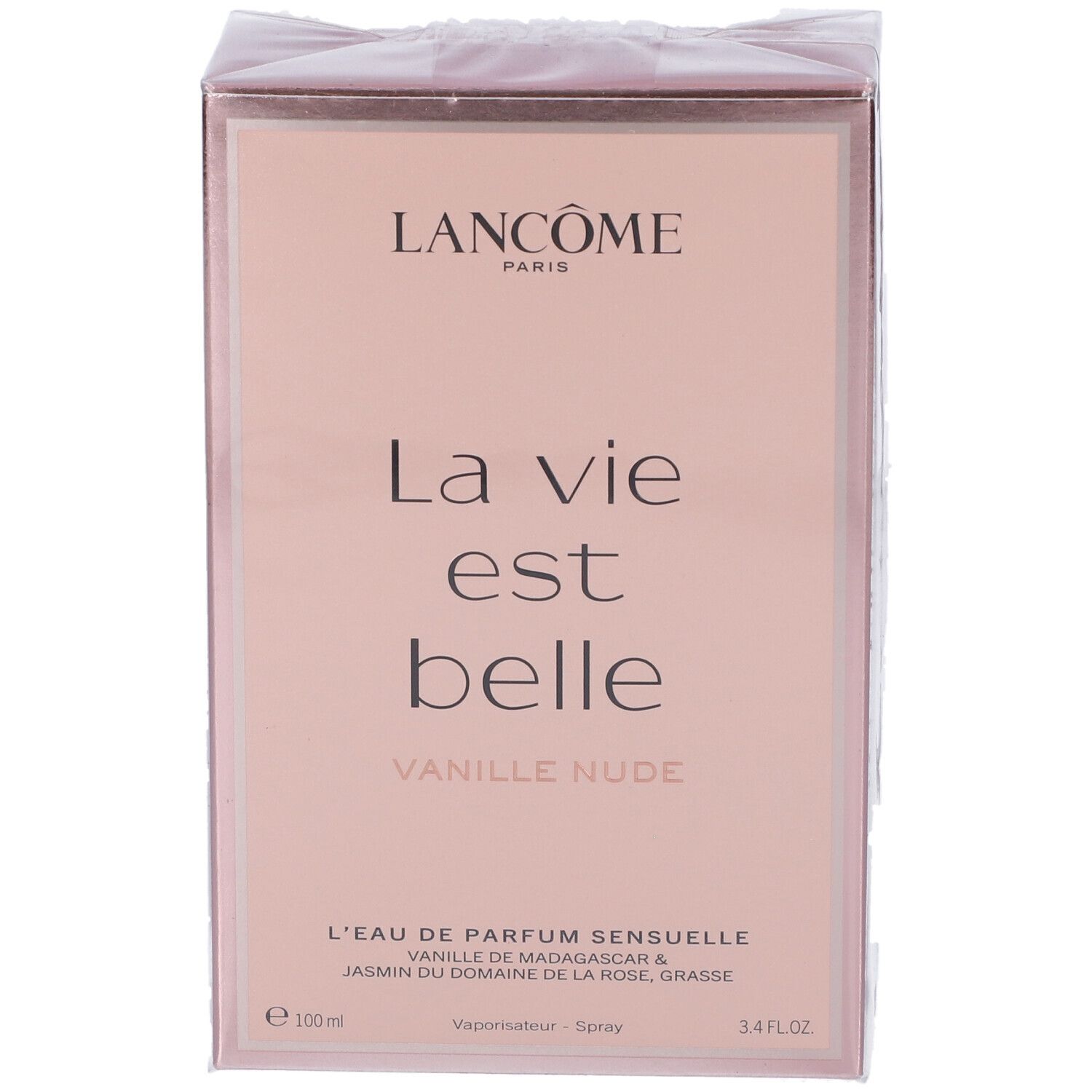 Lancôme La Vie Est Belle Vanille Nude Eau de Parfum 100ml Umverpackung, Vorderseite.