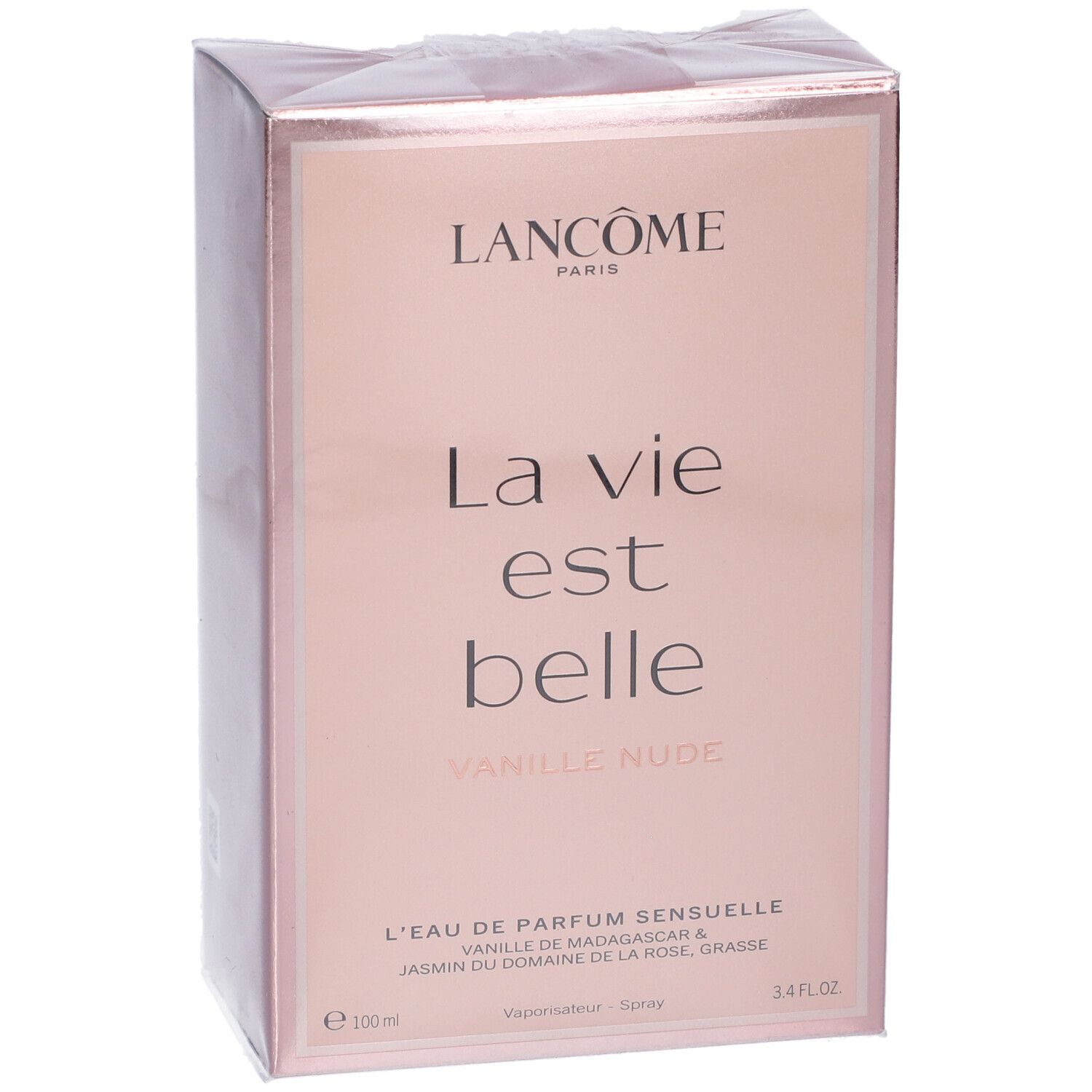 Lancôme La Vie Est Belle Vanille Nude Eau de Parfum 100ml Umverpackung, Vorderseite.