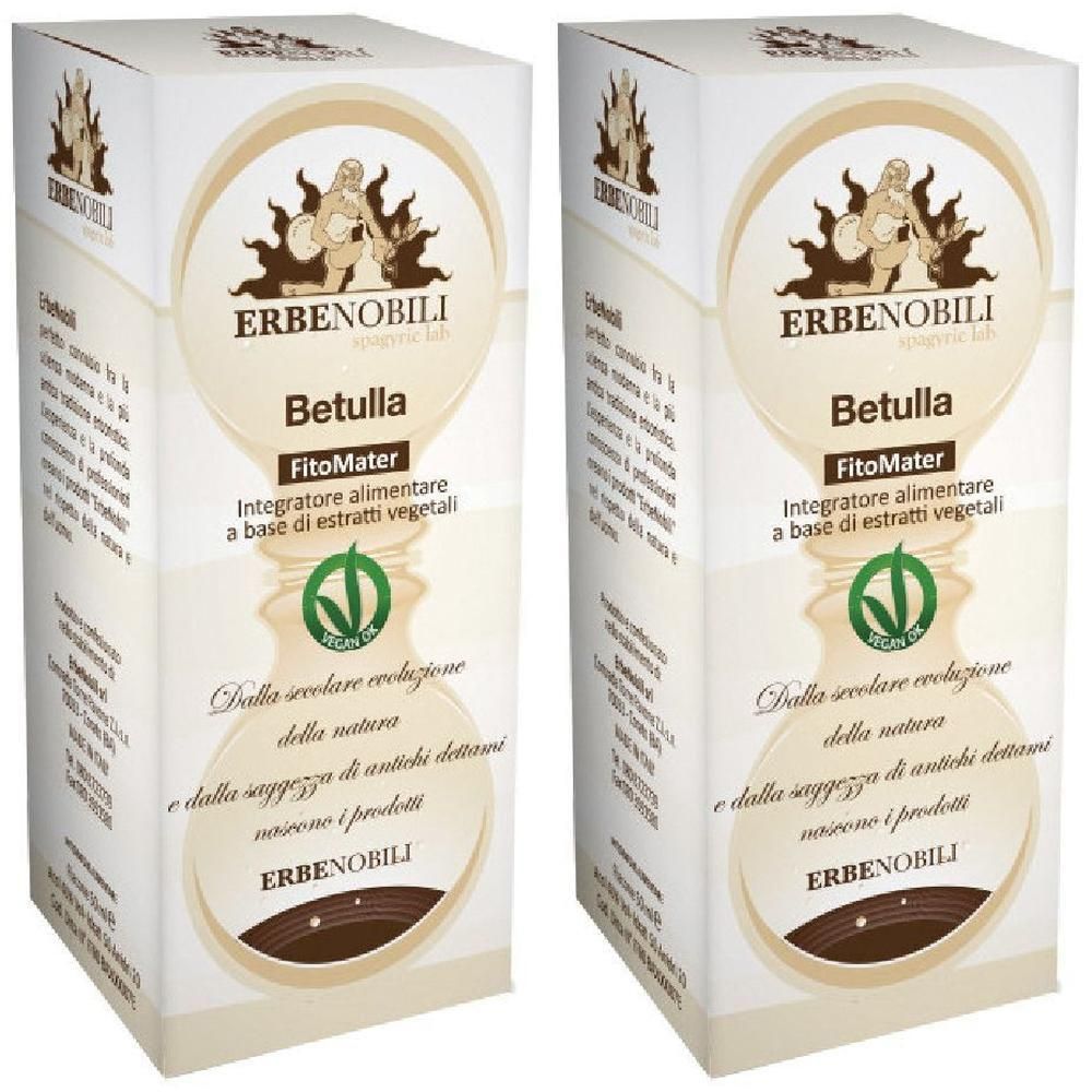 Due confezioni Erbenobili Betulla FitoMater, integratore alimentare a base di estratti vegetali.