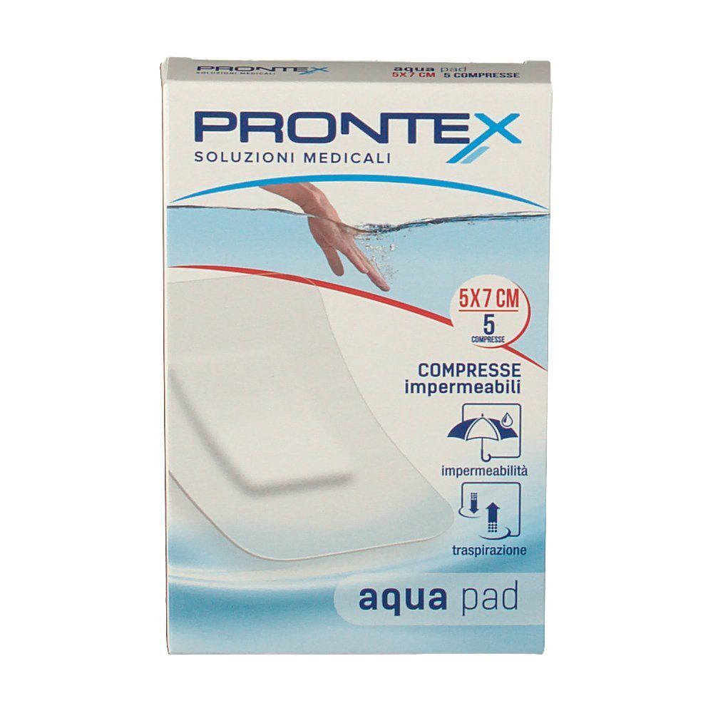 Confezione da 5 compresse impermeabili Prontex Aqua Pad, 5x7 cm.