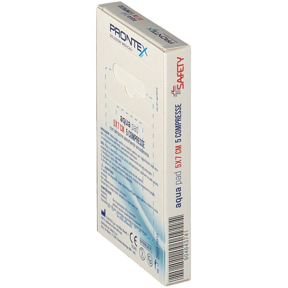 Confezione da 5 compresse Prontex Aqua Pad, 5x7 cm.