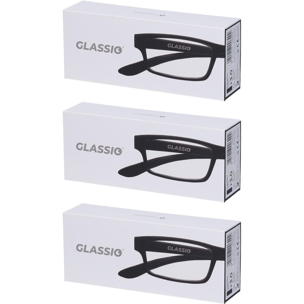 Occhiali da Lettura Glassio Cupertino Colore Nero Gradazione +3,0
