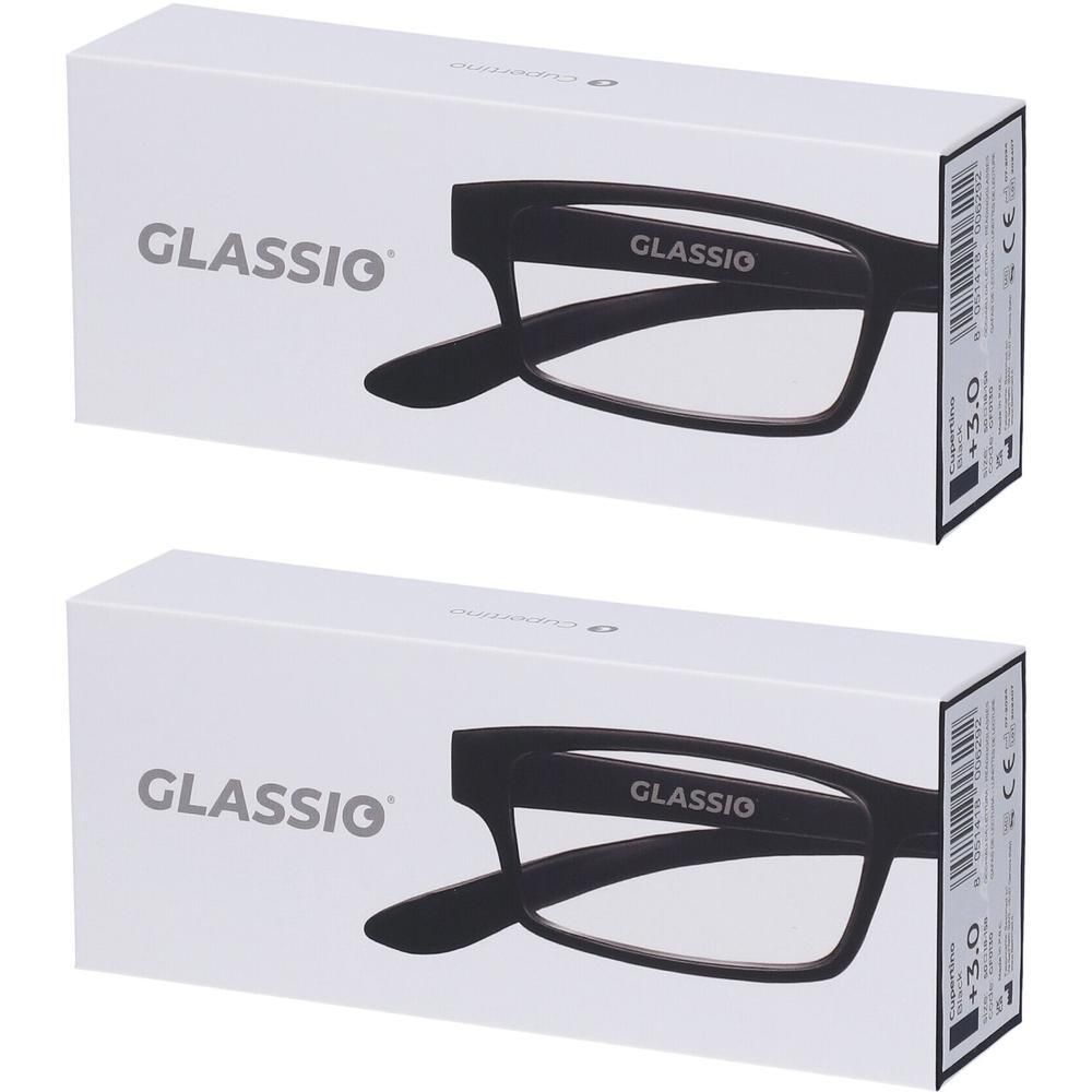 Occhiali da Lettura Glassio Cupertino Colore Nero Gradazione +3,0