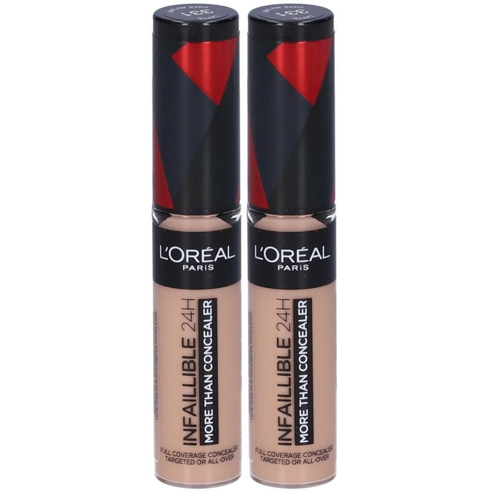 L'Oréal Paris Infaillible 24h More Than Concealer, Correttore liquido a lunga tenuta, 331 Cafe Au Lait