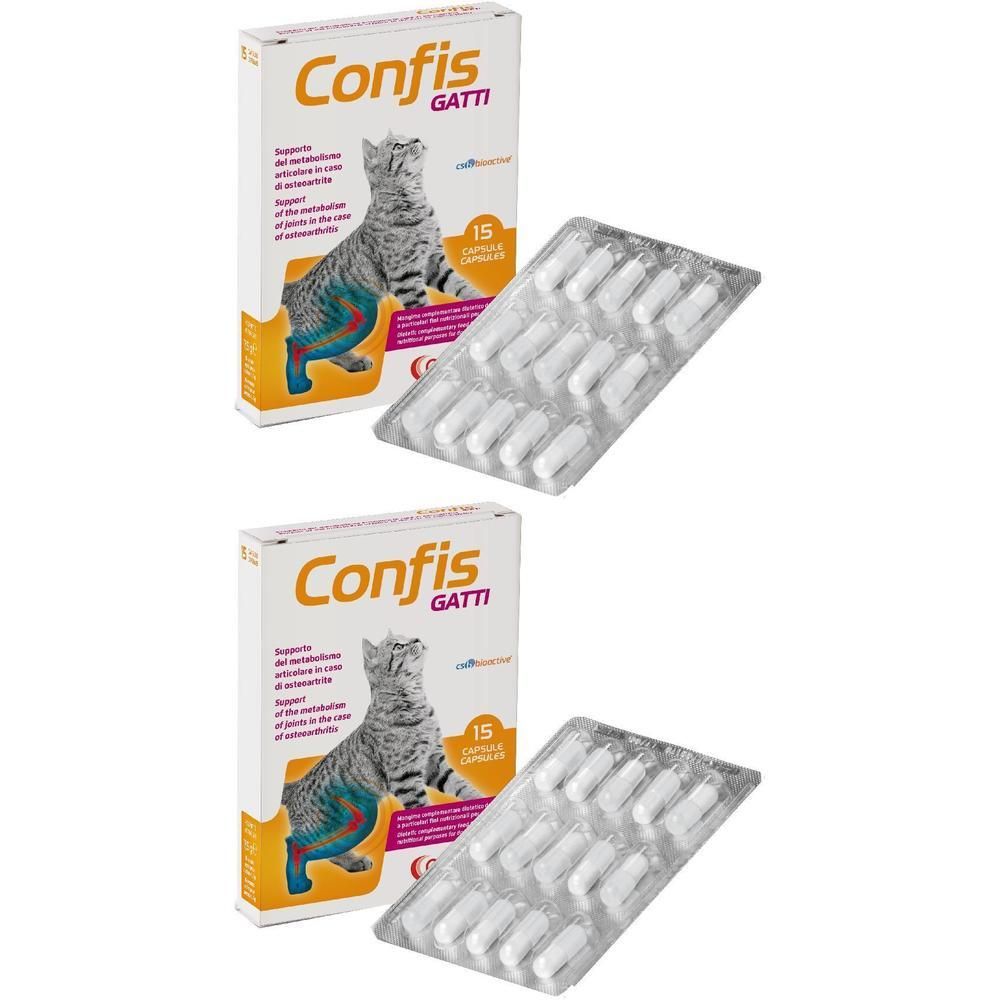 Due confezioni di Confis Gatti da 15 capsule.