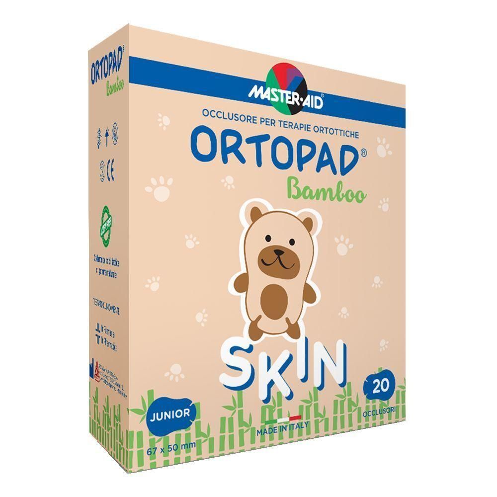 Confezione da 20 cerotti oculari per bambini, marca Master-Aid, modello Ortopad Skin Junior.