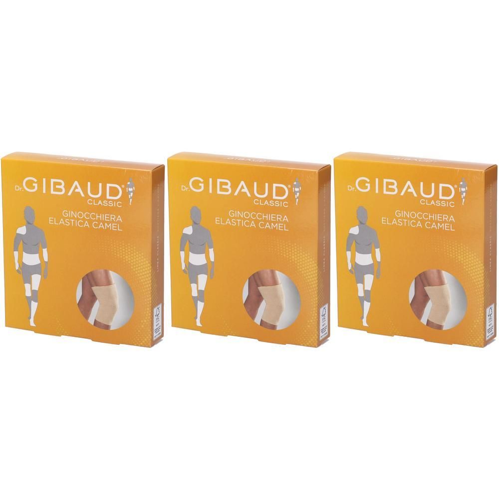 Tre confezioni di Ginocchiera Elastica Camel Gibaud. Beige.