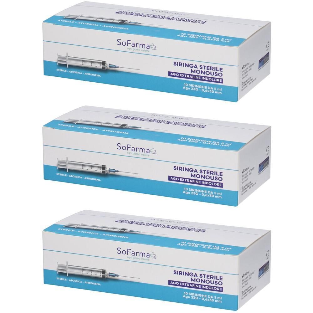 Sofarmapiu' Siringa Sterile 5mm Gauge 23