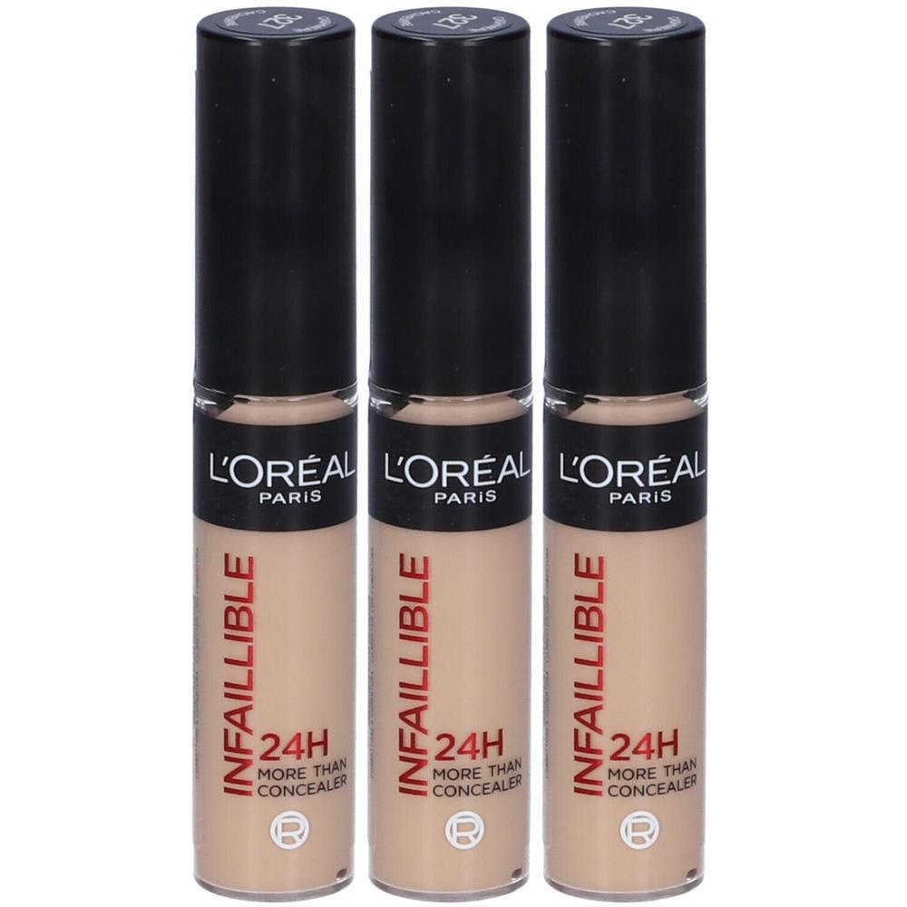 Tre correttori L'Oréal Paris Infaillible 24H, tonalità 327 Cashmere.