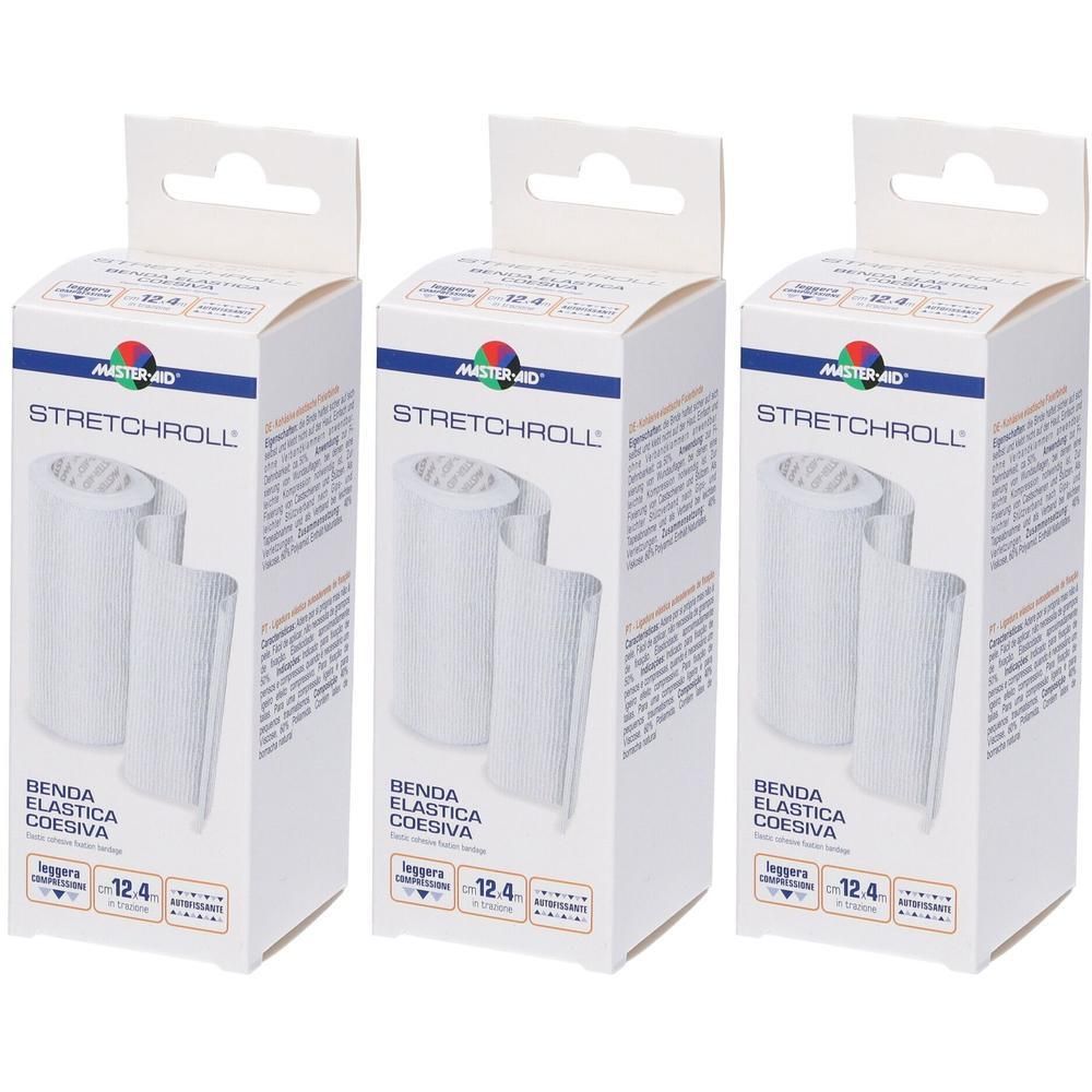 Benda Elastica Fissaggio Medicazioni Master-Aid Stretchroll Coesiva M 4X12 Cm
