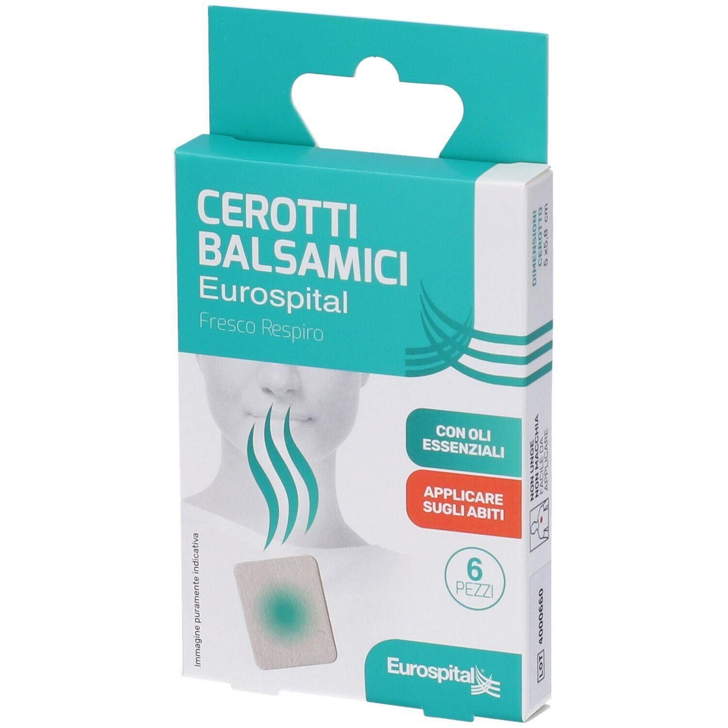 Confezione da 6 cerotti balsamici per respiro libero, con oli essenziali.
