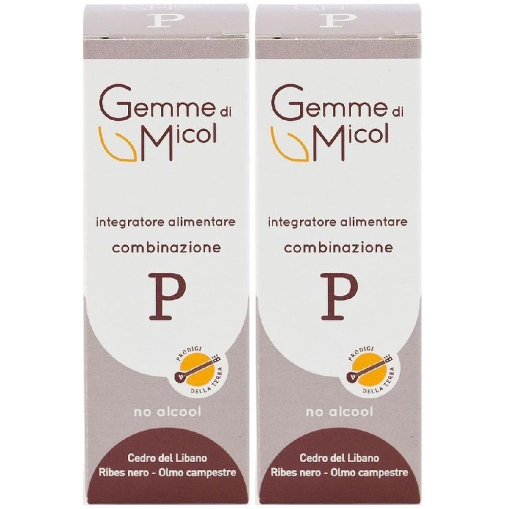 Due confezioni di Gemme di Micol P Plus, integratore alimentare, senza alcool.