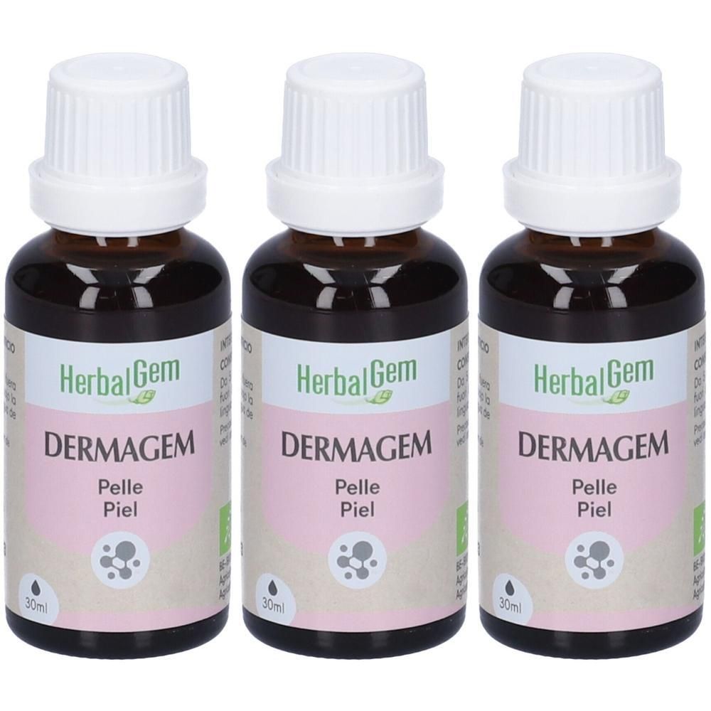 Tre flaconi HerbalGem Dermagem Pelle Piel, 30ml.