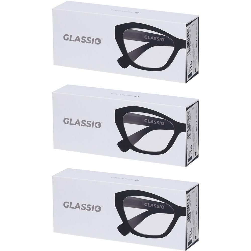 Occhiali da Lettura Glassio Santa Clara Colore Nero Gradazione +1,5
