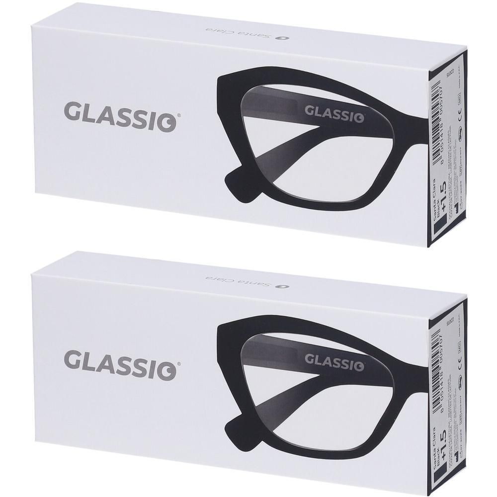 Occhiali da Lettura Glassio Santa Clara Colore Nero Gradazione +1,5