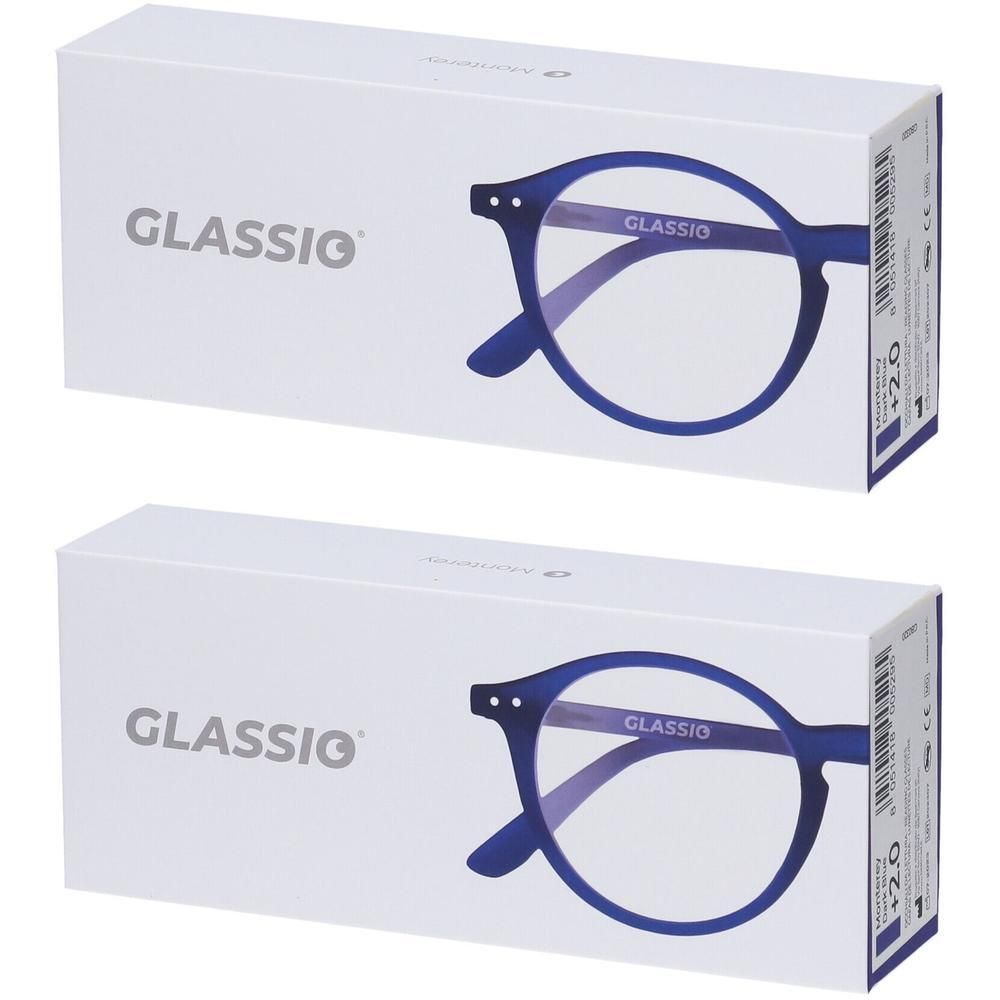 Occhiali da Lettura Glassio Monterey Colore Blu Scuro Gradazione +2,0