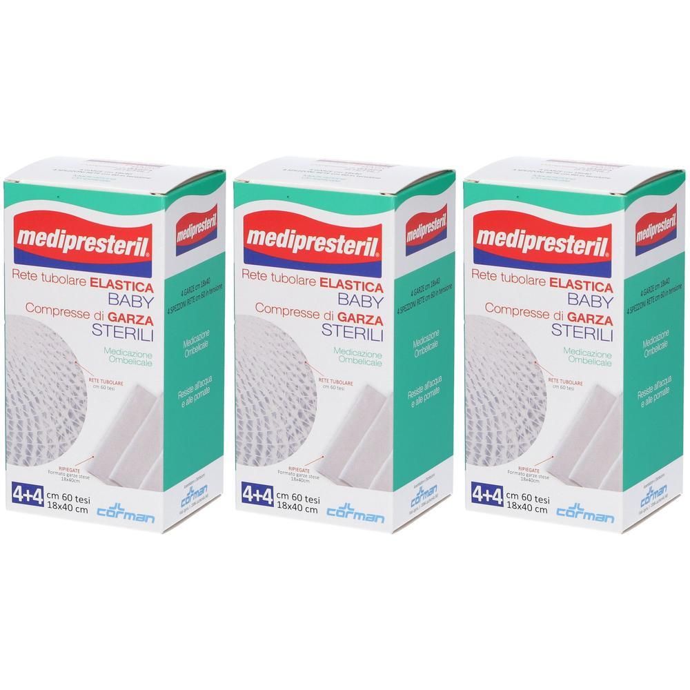 Medipresteril Rete Tubolare Elastica Baby Medipresteril 4m + Garze Compresse 18X40Cm