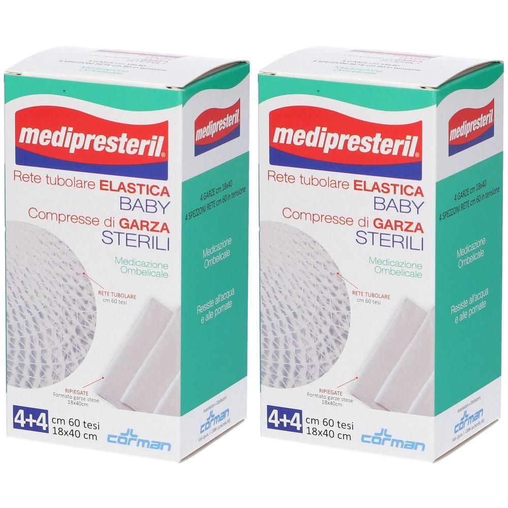 Due confezioni di rete tubolare elastica per neonati.