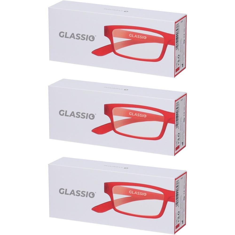 Occhiali da Lettura Glassio Cupertino Colore Rosso Gradazione +3,0