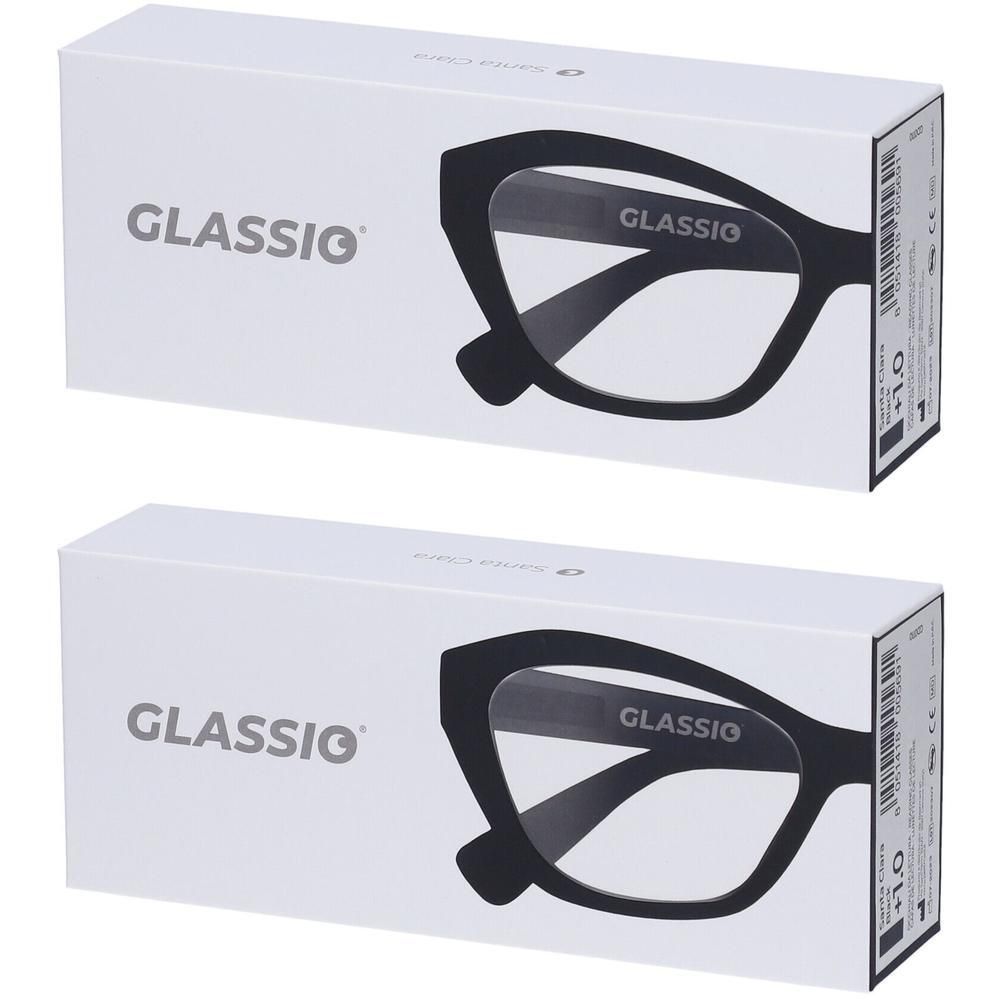 Occhiali da Lettura Glassio Santa Clara Colore Nero Gradazione +1,0
