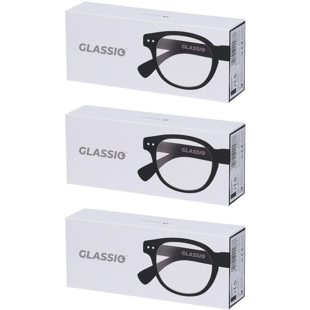 Occhiali da Lettura Glassio Newport Colore Nero Gradazione +1,5