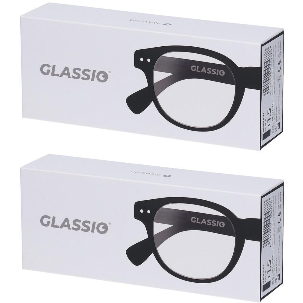 Occhiali da Lettura Glassio Newport Colore Nero Gradazione +1,5