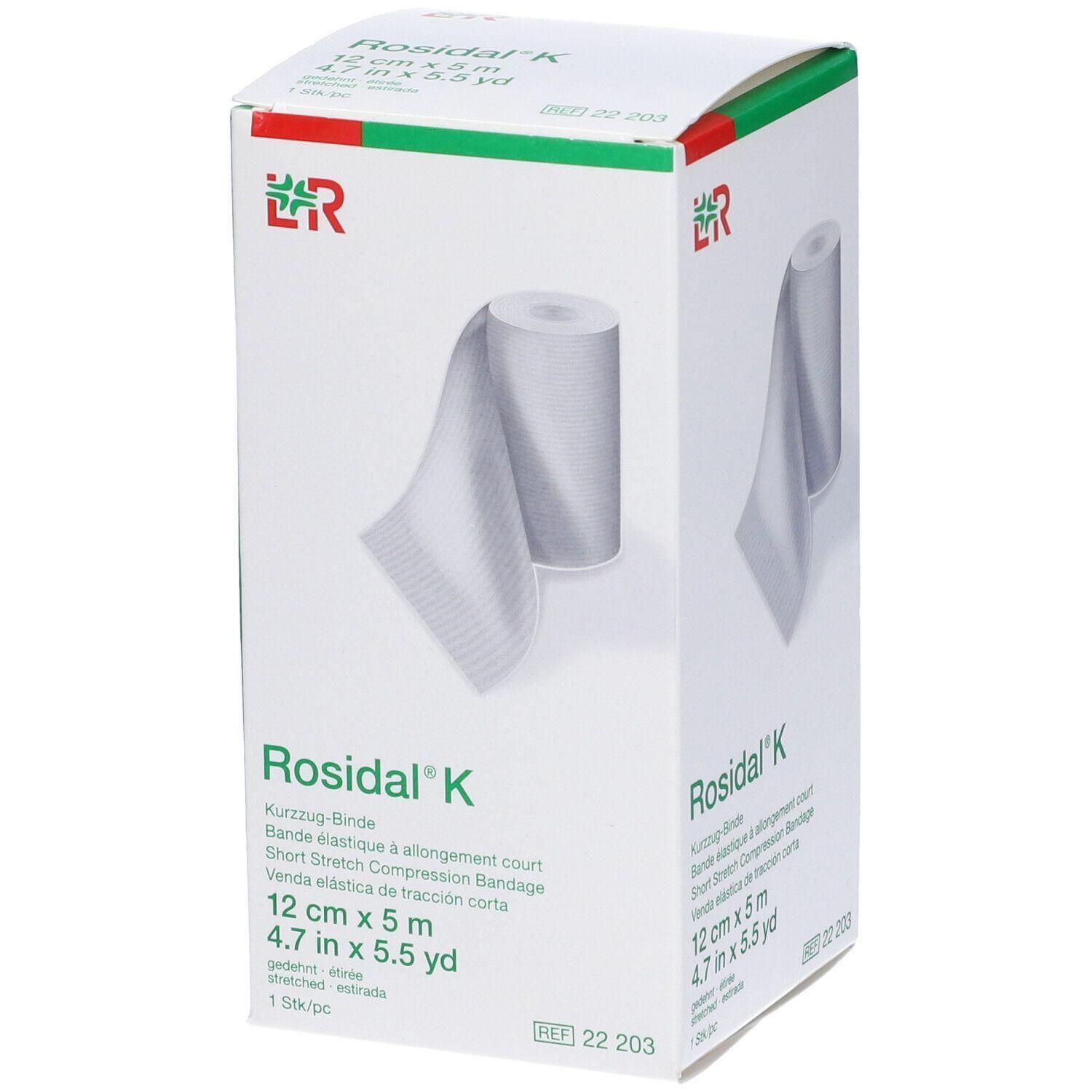 Confezione di una benda elastica Rosidal K, 12 cm x 5 m.