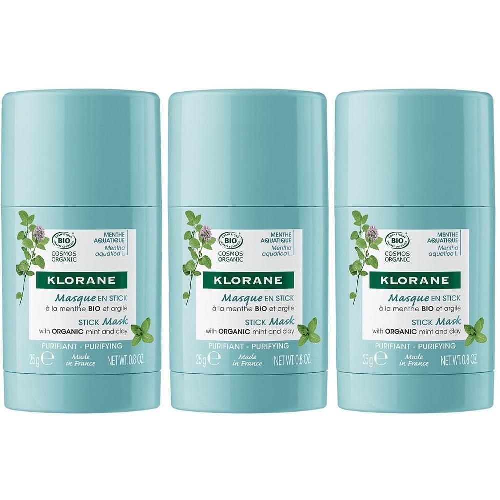 Klorane Maschera Stick alla Menta BIO e all'Argilla 25g - Opaccizza pelle grassa