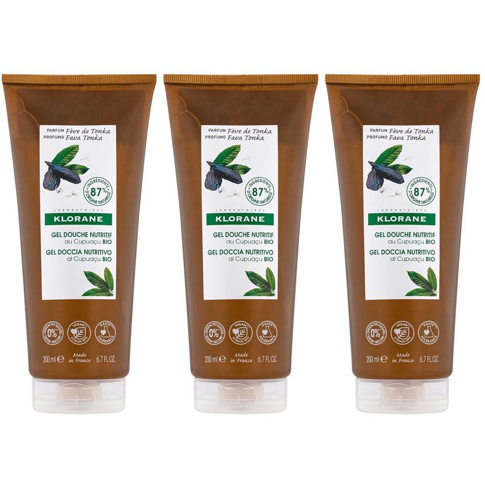Klorane Gel Doccia Nutritivo al Cupuaçu BIO Profumo Fava Tonka 200ml - Tutti i tipi di pelle