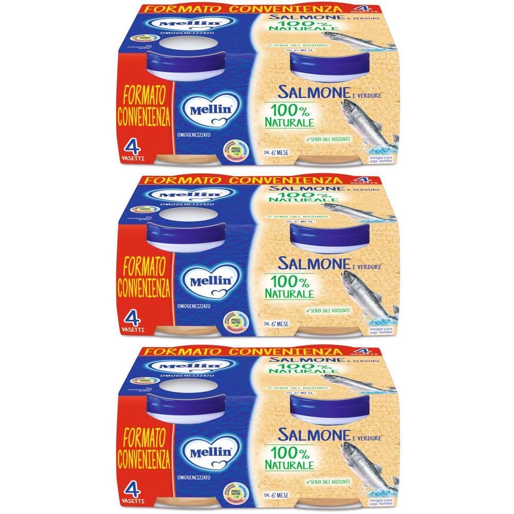 Mellin Omogeneizzato Di Salmone E Verdure 4 X 80 G