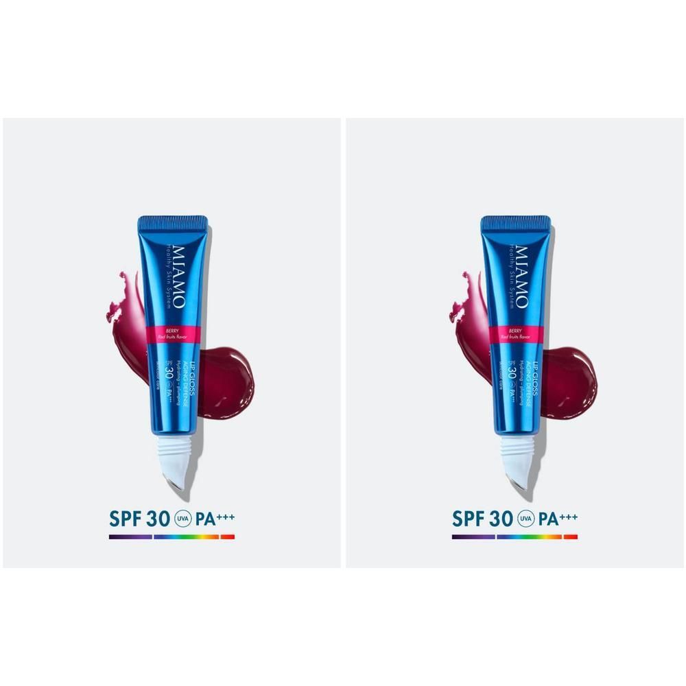 Miamo Lip Gloss Aging Defense SPF 30+ Tono Berry Gusto Frutti Rossi