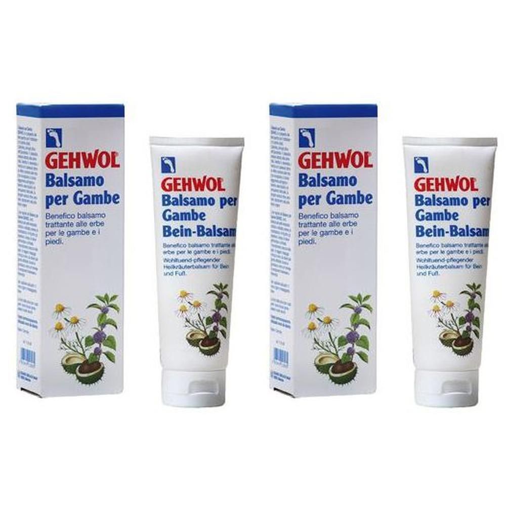 Gehwol Balsamo Gambe in tubi e scatole con motivo floreale e di noci.