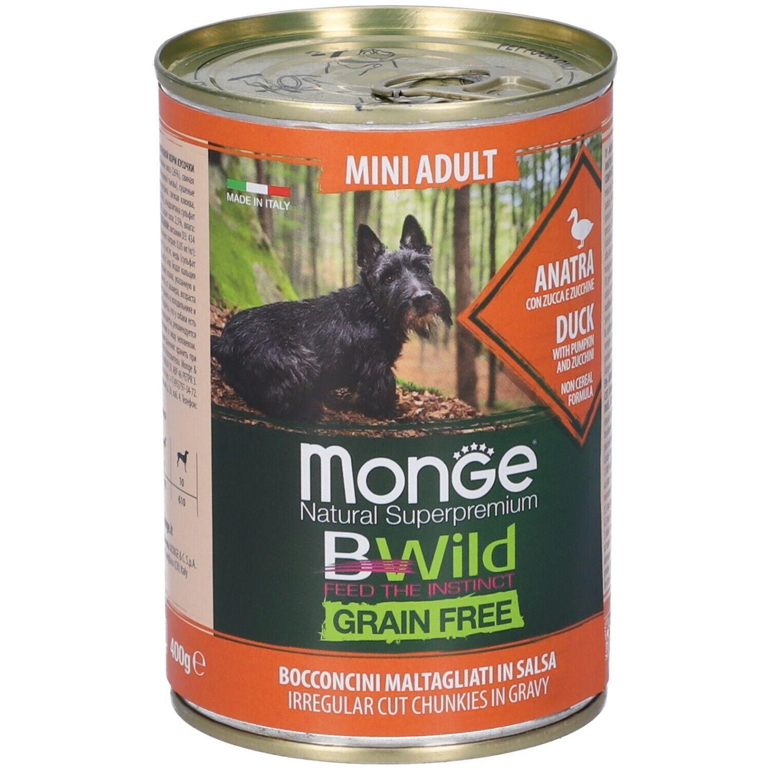 Monge BWild Grain Free Dog Mini Adult Anatra con Zucca e Zucchine 400g