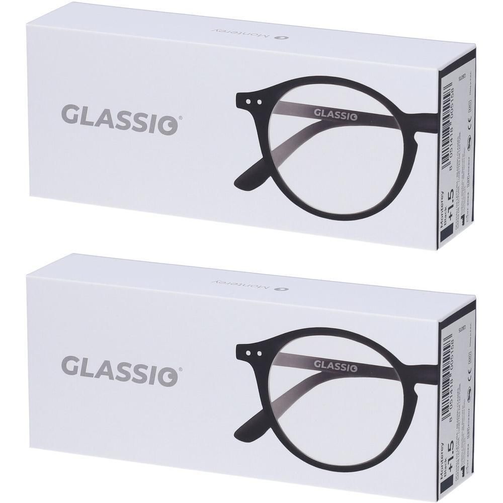 Occhiali da Lettura Glassio Monterey Colore Nero Gradazione +1,5