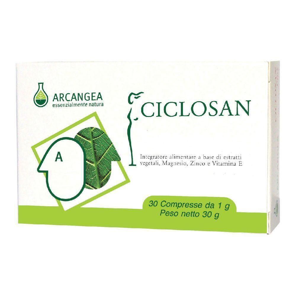 Ciclosan: Confezione da 30 compresse da 1g. Peso netto 30g. Arcangea.