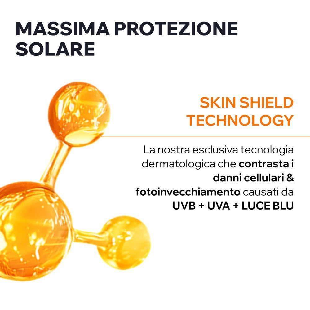 URIAGE Bariésun: Tecnologia Skin Shield protegge dai danni cellulari UV e luce blu.