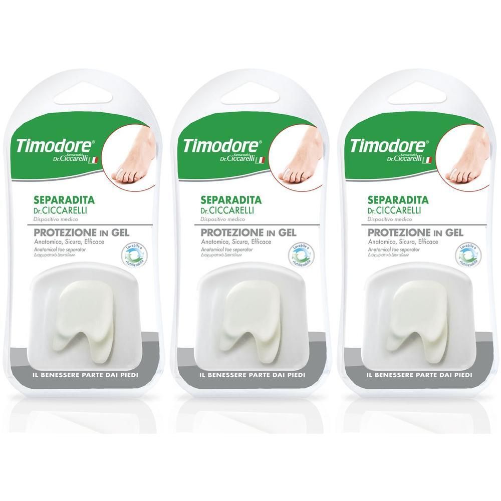 Separadita Anatomico Per Piede Realizzato In Gel Di Silicone Bianco Semitrasparente Sagomato Igienepiede 2 Pezzi