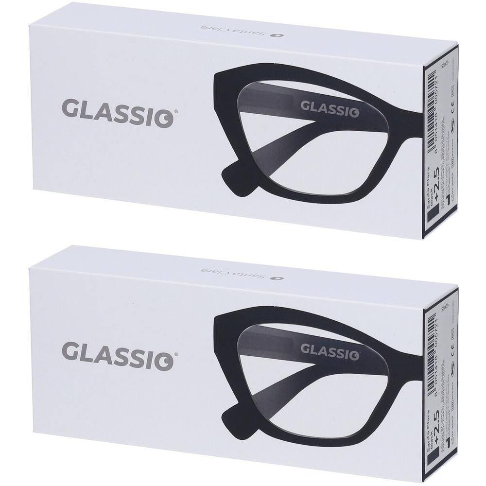 Occhiali da Lettura Glassio Santa Clara Colore Nero Gradazione +2,5