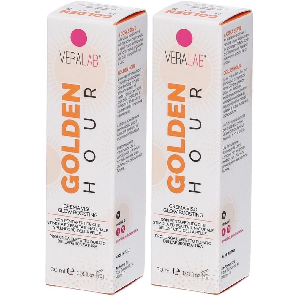Due confezioni di Veralab Golden Hour Crema Viso, 30 ml.