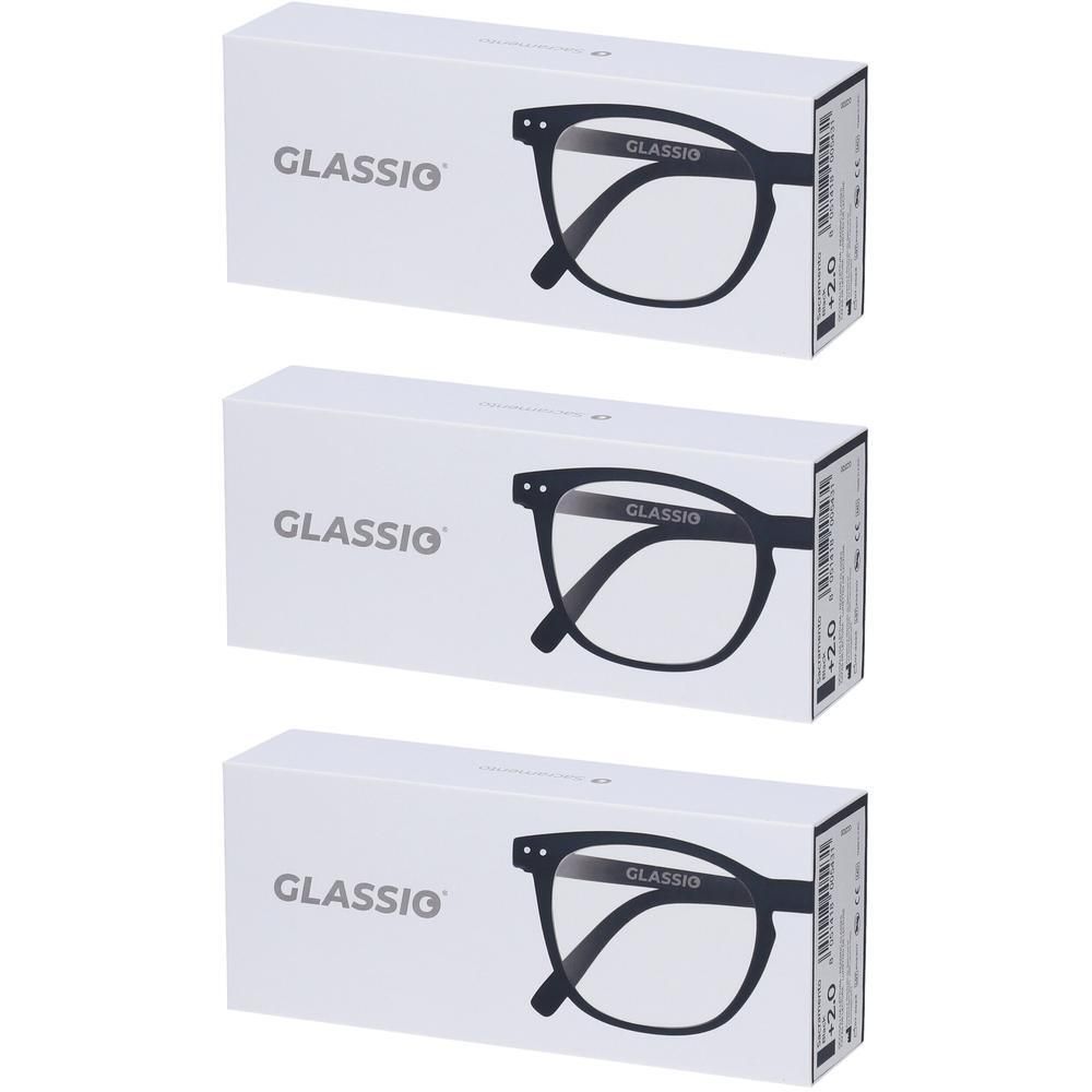 Occhiali da Lettura Glassio Sacramento Colore Nero Gradazione +2,0