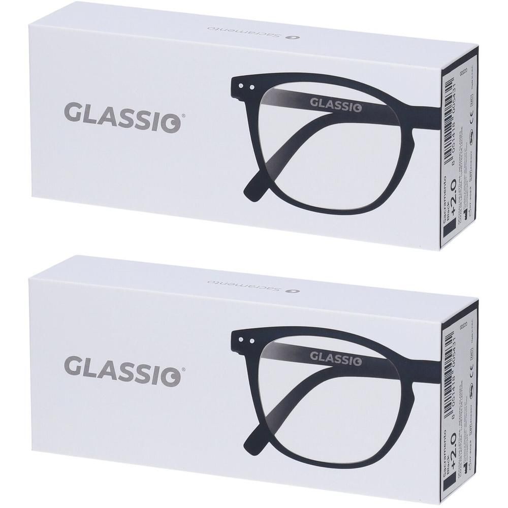 Occhiali da Lettura Glassio Sacramento Colore Nero Gradazione +2,0