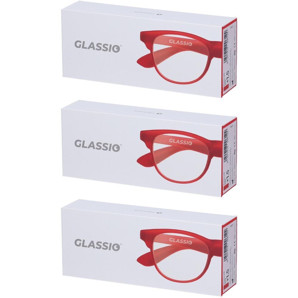 Occhiali da Lettura Glassio Fremont Colore Rosso Gradazione +1,5