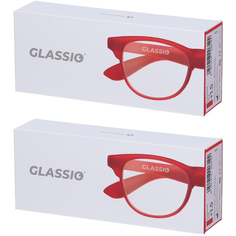 Occhiali da Lettura Glassio Fremont Colore Rosso Gradazione +1,5