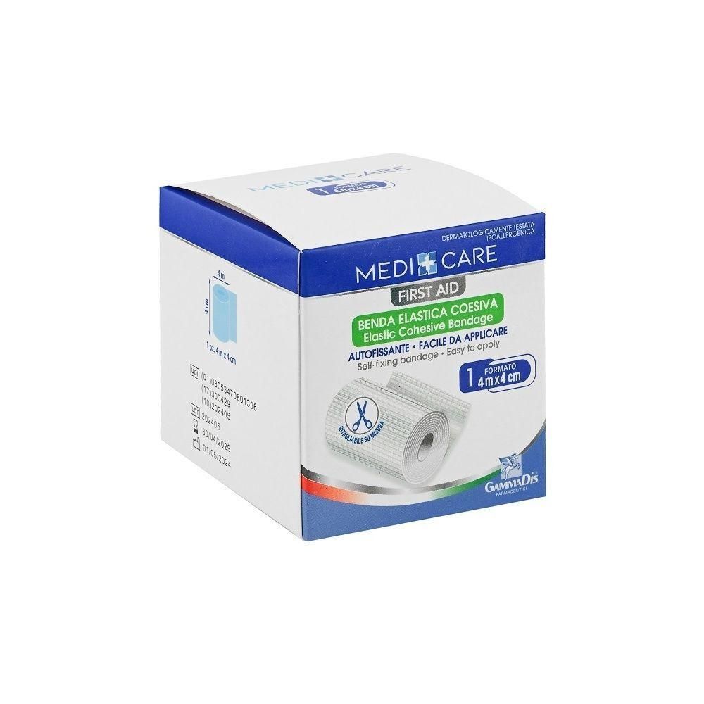 Benda elastica coesiva Medi Care, 4cm x 4m. Autofilante e facile da applicare.